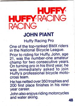 1984 Donruss BMX #48 John Piant Back